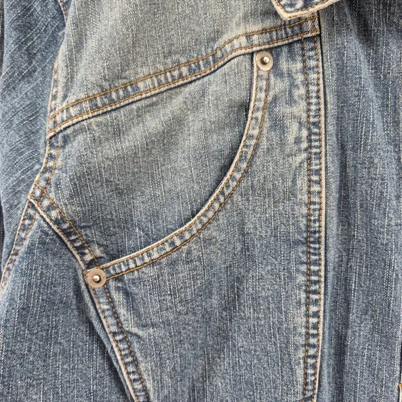 Venezia Womens Denim Jacket Blue Button Front Plus Size 22 24 Western Barn Coat - Picture 7 of 12